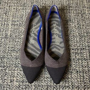 EUC Rothy’s Twilight Metallic Captoe Point Flats